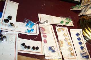 Lot Vintage Glass Buttons Various New OS Carded Retro  