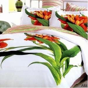   Tiger Lily 6 Piece Full / Queen Duvet Cover Bedding Set Home