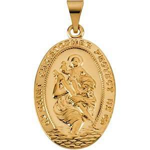 St. Christopher Medal 25x17.5mm   14k Gold/14kt yellow gold