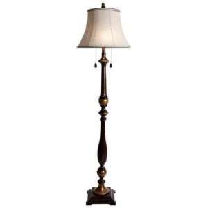  Provencia Black Walnut and Gold 2 Light Floor Lamp