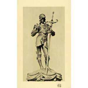  1910 Print Statue Alfred Gilbert St. George Sword Helmet 