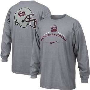 Nike Montana Grizzlies Ash Practice Long Sleeve T shirt  