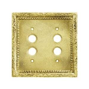 Victorian Style Double Gang Push Button Switchplate in Unlacquered 