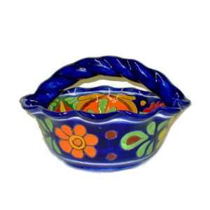    Talavera Fruit, Candy Ceramic Bowl with Handle 