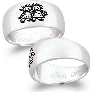  Sterling Silver Marci Sisters Engraved Band Ring Jewelry