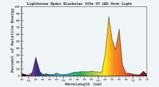 Here is a graph of the light output of the Lighthouse Hydro Blackstar 