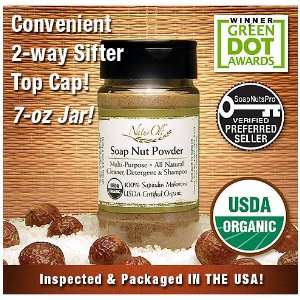 NaturOli Soap Nuts Powder   USDA Certified Organic   7 oz. Jar   100% 