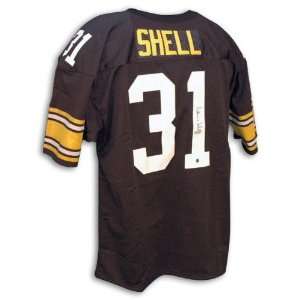  Donnie Shell Autographed Black Throwback Jersey Sports 