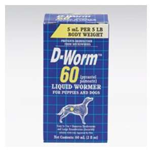  Farnam D Worm 60 Dog Liquid Wormer with Pyrantel Pamoate 