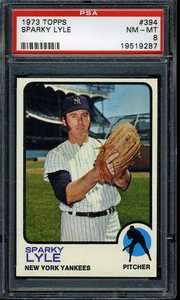 1973 TOPPS #394 SPARKY LYLE PSA 8 YANKEES *2020  