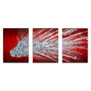  Hand Painted Modern Oil Painting Splashed white on red 3 
