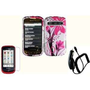  Pink Splash Hard Case Cover+LCD Screen Protector+Car 