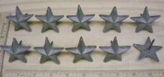 lot of 10 rustic STAR Nails 2 cast iron Western Decor  