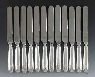 HIGH QUALITY SET OF 12 SPANISH SILVER DINNER KNIVES  