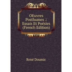   . Essais Et PoÃ©sies (French Edition) RenÃ© Doumic Books