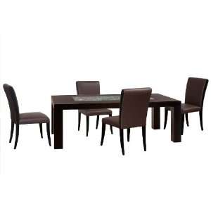   Sofa 72 Rectangle Leg Dining Table w/ 4 Mocca Side Chairs Home