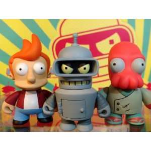  Kidrobot Futurama Zoidberg Bender Fry Set 3 New W/Boxes 