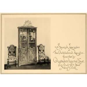  1918 Ad Chamberlayne Inc. Spanish Lacquer Cabinet Chair 
