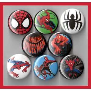  Spiderman Set of 8   1 Inch Buttons 