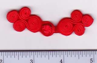 10 pairs red bead floral Chinese Frogs buttons   sewing  