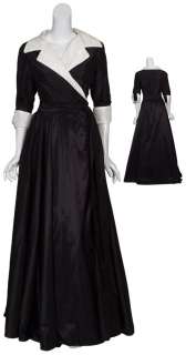CATHERINE REGEHR Polished Black Silk Gown Dress 16 NEW  