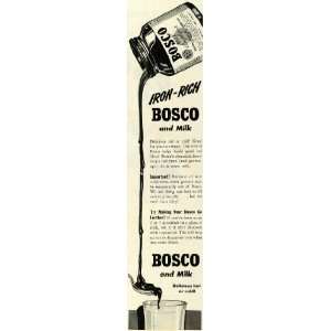 1943 Ad Iron Bosco Milk Chocolate Children Amplifier   Original Print 