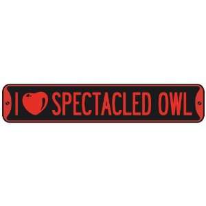   I LOVE SPECTACLED OWL  STREET SIGN