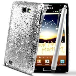  Silver Sparkle Glitter Hard Case Cover Samsung Galaxy Note 