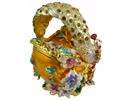 Gold Peacock Basket Crystals Jewellery Jewelry Jewel Trinket Ring Gift 