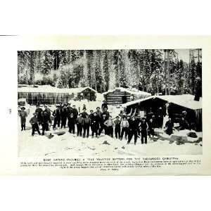  c1920 CANADA SNOW LUMBERMEN WOODS HOUSES WINTER