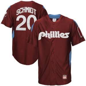   Phillies #20 Mike Schmidt Maroon Cooperstown Stance Baseball Jersey