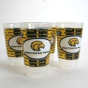  Southern Mississippi Plastic Tailgate Cups   Set of 4 
