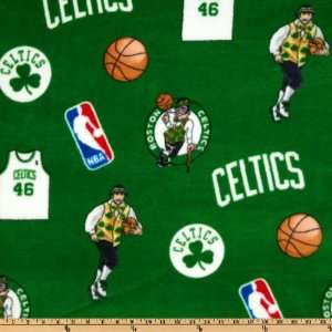  60 Wide NBA Fleece Boston Celtics Toss Green Fabric By 
