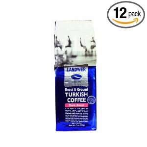 Landwer Turkish Coffee, Dark Roast (Ground), 7 Ounce Packages (Pack of 