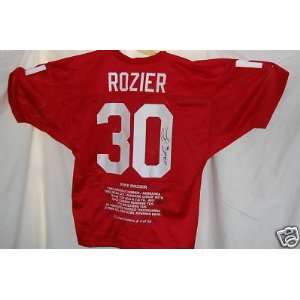  Mike Rozier Signed Jersey   University Of Nebraska Stat 