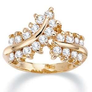   Double Row Round DiamonUltra™ Cubic Zirconia Chevron Ring Jewelry
