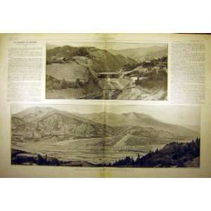    1895 Riou Bourdoux River Mountains French Print