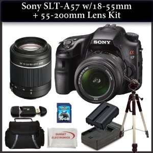 Lenses. Package Includes Sony Alpha SLT A57 DSLR Camera with Sony 18 