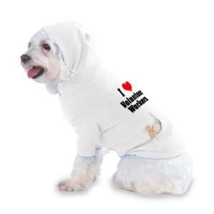  I Love/Heart Volunteer Workers Hooded (Hoody) T Shirt with 