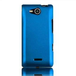 Verizon LG Lucid 4G VS840 Accessory Cool Blue Rubberized Hard Case 