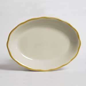   White (Ivory) China Platter With Gold Band 24/CS