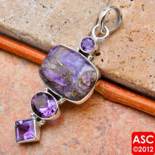 stone type s copper charoite amethyst authentic setting metal 925 