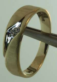 14k yellow gold .02ct diamond wedding band ring vintage estate antique 
