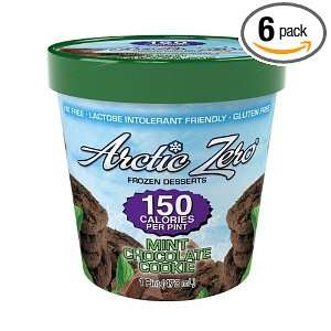 Arctic Zero Mint Chocolate Cookie 150 Calories Per Pint Frozen Dessert 