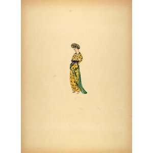 1922 Pochoir Persian Woman Costume Dress Turban Persia   Orig. Print 