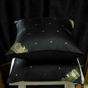  Black Sari Cushion Covers / Saree Pillow covers 16 X 16 