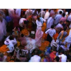  Crowds at Chowk Flower Market During Diwali Festival 