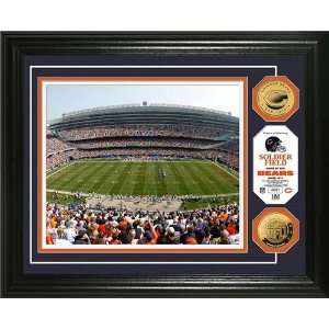 Chicago Bears Soldier Field Framed 24KT Gold Coin Photo 