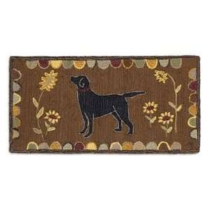  Sunflower Labrador Hooked Rug 2x4