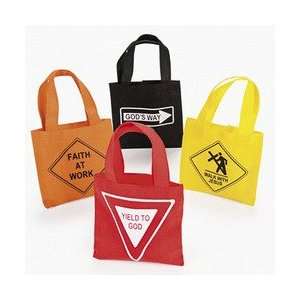  Lot of 12 Religious Sayings Small Road Sign Tote Bags 